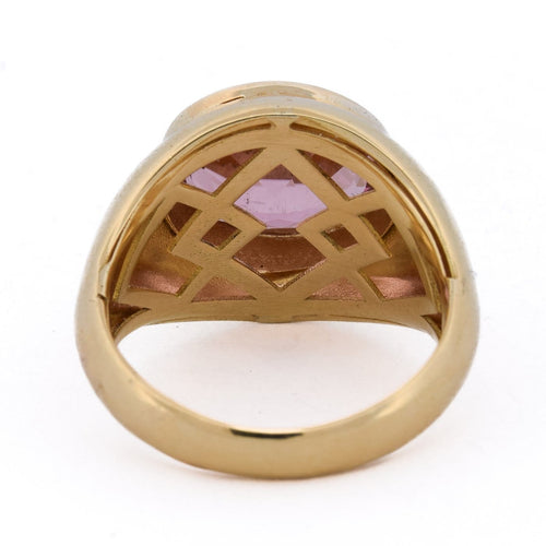 Bague 53 Bague vintage en or jaune 18 ct avec tourmaline 58 Facettes AN609 (00719)