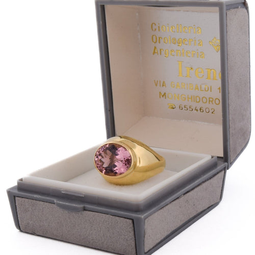 Bague 53 Bague vintage en or jaune 18 ct avec tourmaline 58 Facettes AN609 (00719)