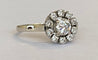 Bague 53 Bague rosette vintage en or blanc 14 ct avec diamants 0,83 ct 58 Facettes ring