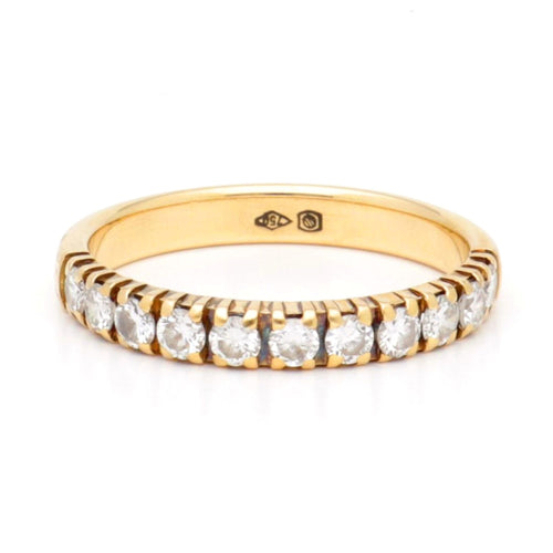 Bague 55 Bague alliance demi-éternité en or jaune 18k et diamants 58 Facettes F4F9F5C58E9D47AFB4EFE0FBC699E232