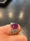 Bague en platine avec rubis 5,23 ct et diamants