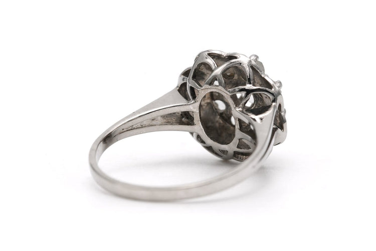 Bague 56 Bague Art déco sertie de diamants taille rose en or blanc 18 carats 58 Facettes B866