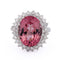 Bague 56 Bague en or blanc 18 ct avec morganite ovale et diamants 58 Facettes AN629 (00029)