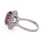 Bague 56 Bague en or blanc 18 ct avec morganite ovale et diamants 58 Facettes AN629 (00029)