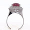 Bague 56 Bague en or blanc 18 ct avec morganite ovale et diamants 58 Facettes AN629 (00029)