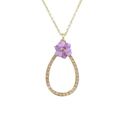 Collier Collier - Pendentif goutte en or jaune 18 carats et diamants 58 Facettes