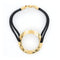 Bracelet Bracelet Bulgari en or jaune avec cordon noir 58 Facettes 22920