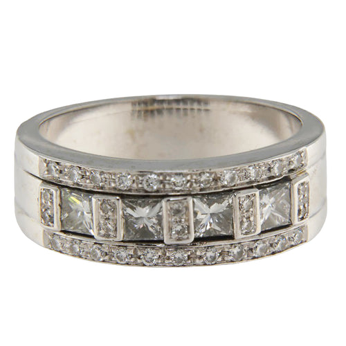 Bague 55 Bague alliance - Fedina en or blanc 18 kt avec diamants 58 Facettes G3939