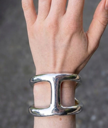 Bracelet Hermès Osmose - Bracelet manchette TGM en argent 925 58 Facettes HERMES BRA