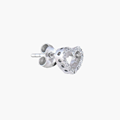 Boucles d'oreilles Boucles d’oreilles cœur en or blanc et diamants 58 Facettes P1L9