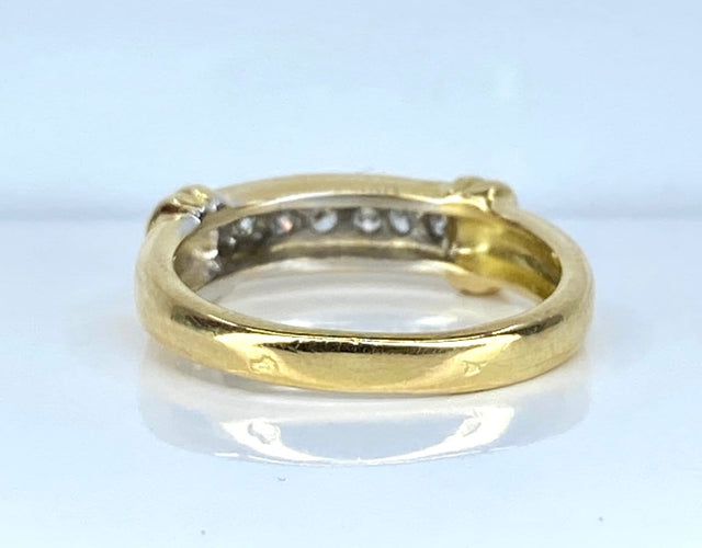 Bague 55 Bague jonc - Or jaune 18 carats et diamants 58 Facettes AB721