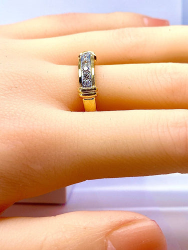 Bague 55 Bague jonc - Or jaune 18 carats et diamants 58 Facettes AB721