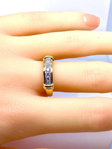 Bague 55 Bague jonc - Or jaune 18 carats et diamants 58 Facettes AB721