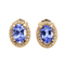 Boucles d'oreilles Boucles d'oreilles - Tanzanites et diamants en or jaune 18 kt 58 Facettes E005