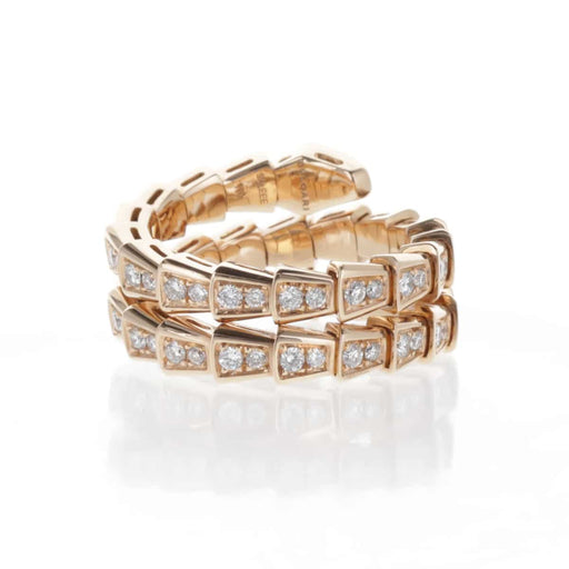 Bague 53 Bulgari Serpenti - Bague 3 rangs en or rose et diamants 58 Facettes 2.19460
