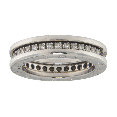 Bague 57 Bvlgari - Bague eternity en or blanc avec diamants taille brillant 58 Facettes G3940