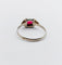 Bague 56.5 Bague Art déco en or blanc 18k avec pierre rouge 58 Facettes A07130