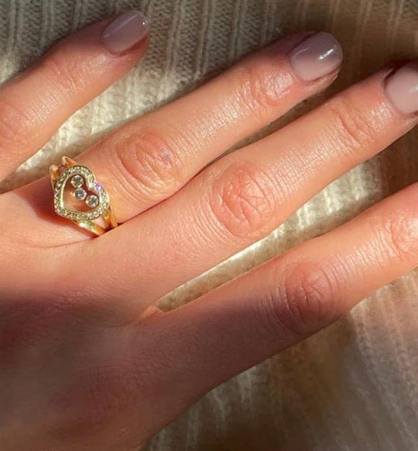 Bague 60 Chopard Happy Diamonds - Bague en or jaune 18 carats et diamants 58 Facettes Cho