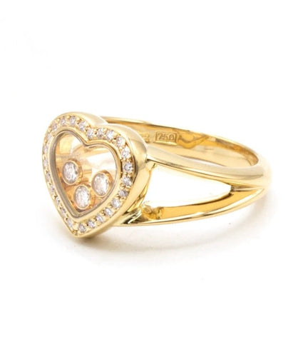 Bague 60 Chopard Happy Diamonds - Bague en or jaune 18 carats et diamants 58 Facettes Cho
