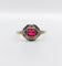 Bague 55.5 Bague Art déco en or 18k et verre rouge 58 Facettes A07132