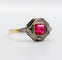 Bague 55.5 Bague Art déco en or jaune 18k et verre rouge (vers 1920) 58 Facettes A07132