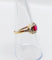 Bague 55.5 Bague Art déco en or 18k et verre rouge 58 Facettes A07132