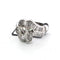 Bague 54 Bague bande en or blanc 18 ct avec diamants 58 Facettes 294/26 Z