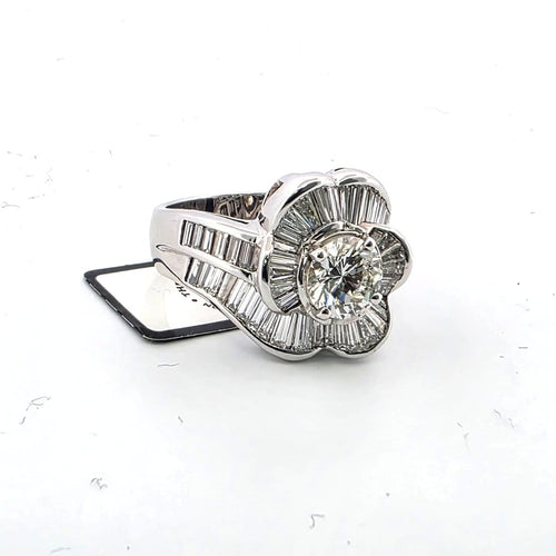 Bague 54 Bague bande en or blanc 18 ct avec diamants 58 Facettes 294/26 Z