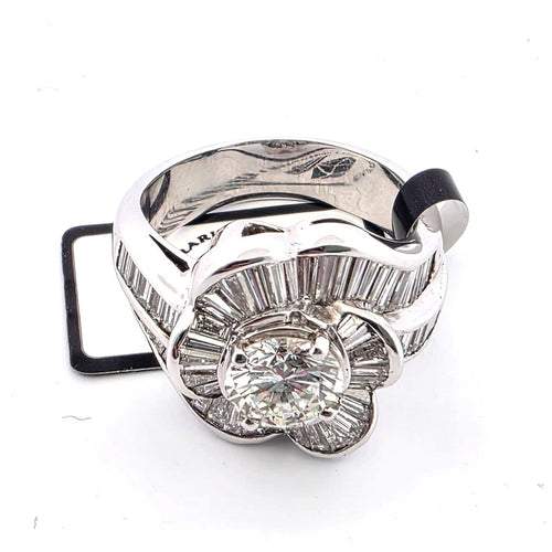 Bague 54 Bague bande en or blanc 18 ct avec diamants 58 Facettes 294/26 Z