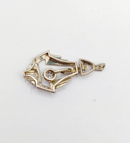 Pendentif Pendentif Art déco en or blanc 18k et platine, diamants 58 Facettes A07146