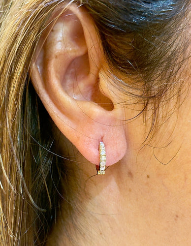 Boucles d'oreilles Edouard Nahum - Boucles d'oreilles modulables en or rose et diamants 58 Facettes en