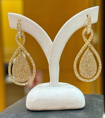 Boucles d'oreilles Edouard Nahum - Boucles d'oreilles modulables en or rose et diamants 58 Facettes en