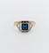 Bague 52 Bague Art déco en or jaune 18k avec pierre bleue (circa 1920) 58 Facettes A07153