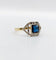 Bague 52 Bague Art déco en or jaune 18k avec pierre bleue (circa 1920) 58 Facettes A07153