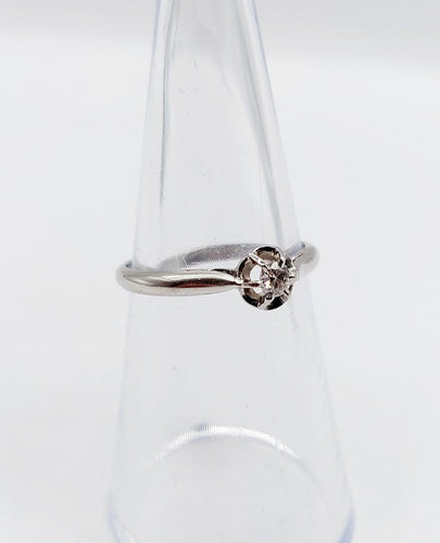 Bague 50.5 Bague solitaire Art déco en platine et diamant taille ancienne 0,10 ct 58 Facettes A07167