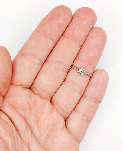 Bague 50.5 Bague solitaire Art déco en platine et diamant taille ancienne 0,10 ct 58 Facettes A07167