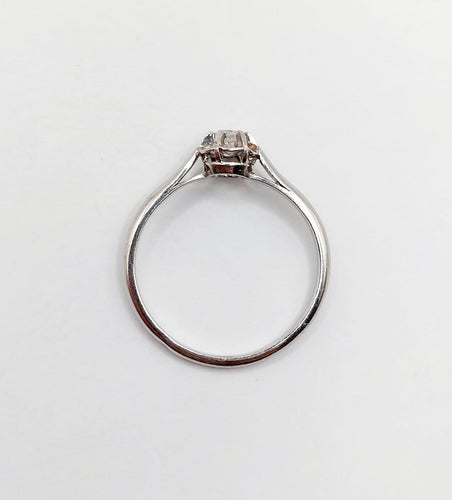 Bague 50.5 Bague solitaire Art déco en platine et diamant taille ancienne 0,10 ct 58 Facettes A07167