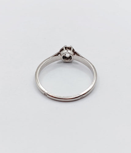 Bague 50.5 Bague solitaire Art déco en platine et diamant taille ancienne 0,10 ct 58 Facettes A07167