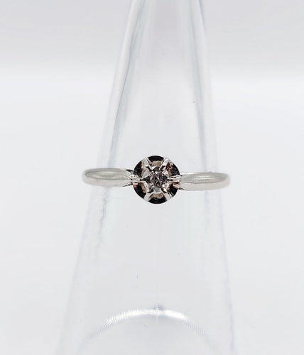 Bague 50.5 Bague solitaire Art déco en platine et diamant taille ancienne 0,10 ct 58 Facettes A07167