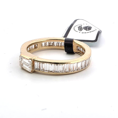 Bague 57 Bague veretta - Or jaune 18 kt et diamants baguette 58 Facettes 294/26 Q