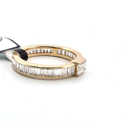 Bague 57 Bague veretta - Or jaune 18 kt et diamants baguette 58 Facettes 294/26 Q