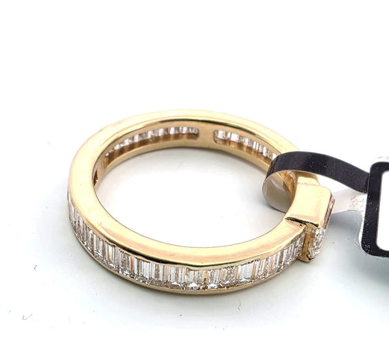 Bague 57 Bague veretta - Or jaune 18 kt et diamants baguette 58 Facettes 294/26 Q