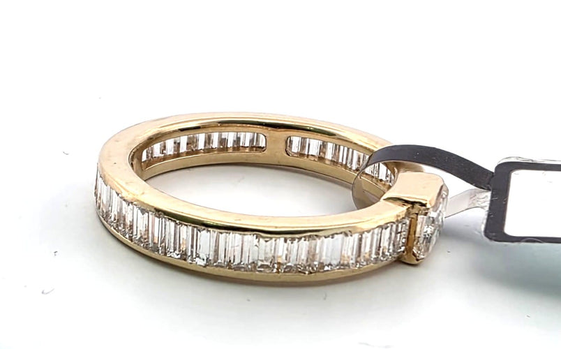 Bague 57 Bague veretta - Or jaune 18 kt et diamants baguette 58 Facettes 294/26 Q