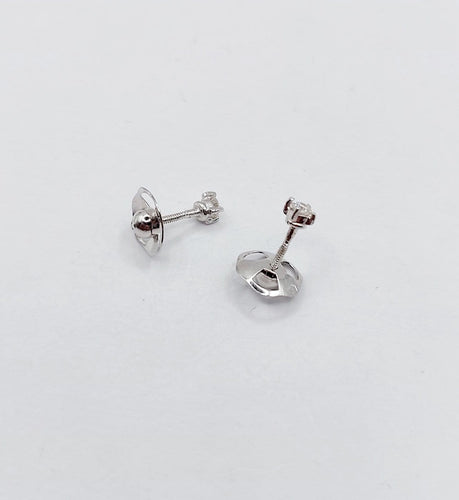 Boucles d'oreilles Puces d'oreilles vintage en or blanc 18k et diamants 58 Facettes A07195