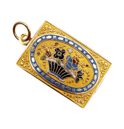 Collier Pendentif - Fermoir de collier antique en or 18 k et émail 58 Facettes A07203