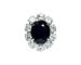 Bague 53 Bague Pompadour 1950 en or blanc, saphir et diamants 58 Facettes A12060