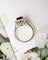 Bague 53 Bague pompadour 1950 en or blanc 750 avec saphir et diamants 58 Facettes A12060