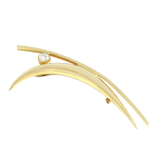 Broche Broche double arche en or jaune et diamant 58 Facettes 35100028