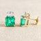 Boucles d'oreilles Boucles d'oreilles - Puces en or jaune, émeraudes et diamants 58 Facettes OC-66000245