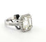 Bague 55 Bague - Diamant taille émeraude et diamants en or blanc 18 ct 58 Facettes 294/26 P